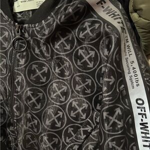 Off-White Monochrome Patterned Bomber Jacket